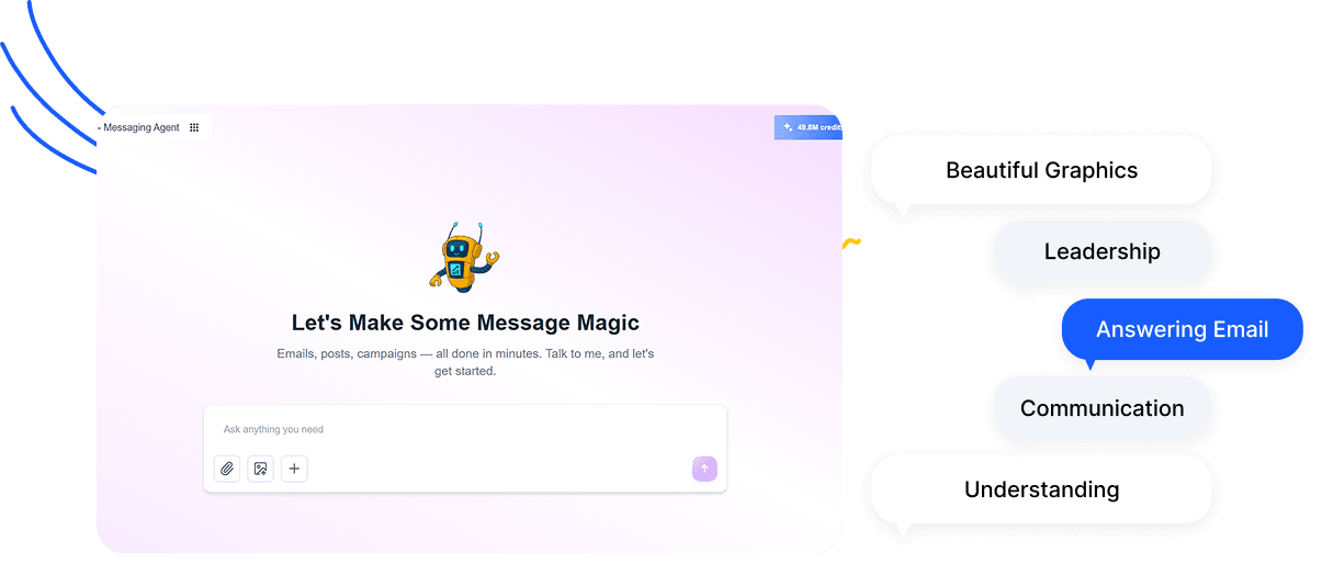 Maya drafting posts and emails inside Vonza