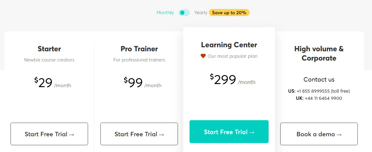 LearnWorlds Platform Pricing