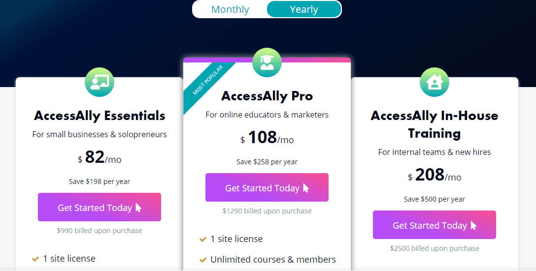 AccessAlly Online Course Platform Pricing