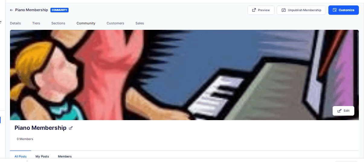 Membership dashboard