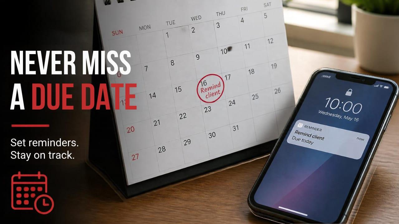 Professional communication setup illustrating gentle invoice reminder scheduling.