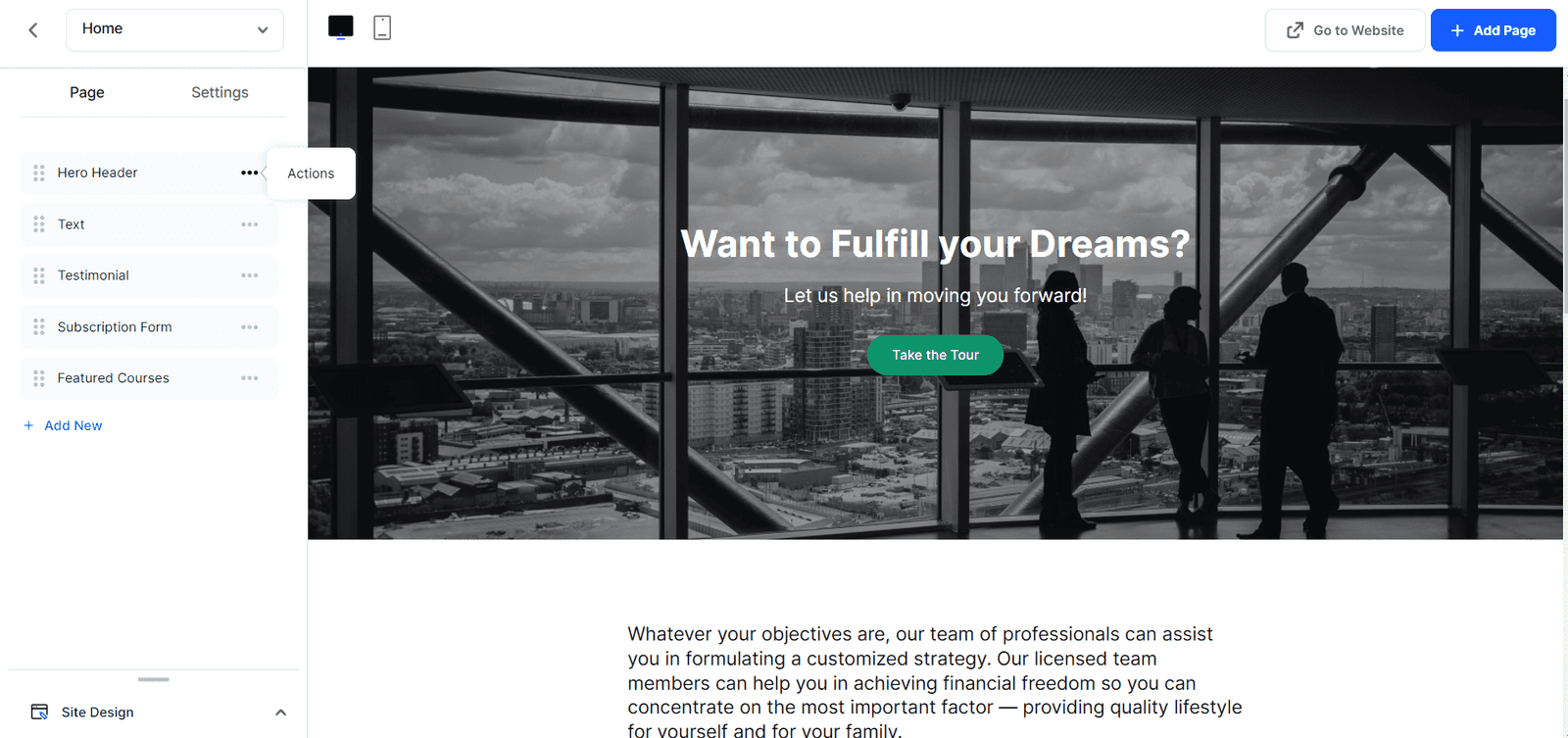 Build a Landing Page with Vonza