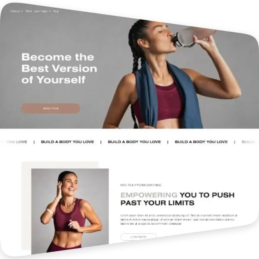 Fitness coach website template